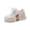Tenis de Dibujos Animados, Populares Zapatos Blancos para Niños y Niñas, Zapatos Infantiles Transpirables Antideslizantes de Velcro para Primavera y Verano, Tenis de Moda y Versátiles
