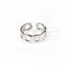 Anillo Abierto de Acero Inoxidable, Diseño de Anillo de Acero de Titanio Hueco con Línea de la Palma de Nicho Personalizado, Anillo Retro de Alta Gama