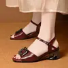 Sandalias para Mujer para Madres, Tacón Grueso, Cómodas para los Pies, Verano 2026, Hebilla Cuadrada con Pedrería, Talón Abierto, Correa Única, Zapatos Cómodos de Tacón Medio para Mujer