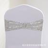 Respaldo de Silla Elástico Flor Lentejuela Lazo para Respaldo de Silla Suministros para Boda Hotel Cubierta de Silla Correas de Lentejuelas Decorativas