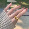 Anillo de Oro Arena Vietnamita con Forma de Lazo para Mujer, Gama Alta, No se Desvanece, Diseño de Nicho Princesa Fugitiva Anillo de Oro
