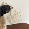 Bolsa de Tricô Novo Estilo, Bolsa de Crochê Totalmente Feita à Mão, Bolsa Cesta de Legumes de Mão, Bolsa Quadrada Pequena Fofa, Bolsa para Celular, Bolsa de Pulso, Tendência