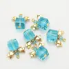 Nudo de Lazo Cuadrado Colgante de Cristal Moda Collar Pulsera Colgante Pequeño Hecho a Mano DIY Accesorios de Joyería Accesorios para Ropa