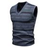 Moda Tendencia Otoño e Invierno 2025 para Hombre Tejido Jacquard Prendas de Punto Suéter de Pico Casual Chaleco Chaleco para Hombre