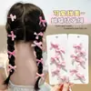 Ligas para el Cabello con Moño Rosa de Cinta para Niñas, Juego de Diez, Bandas para el Cabello con Moño Hechas a Mano Simples y Dulces, Cuerda Elástica Alta para el Cabello