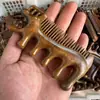 Pente de Massagem Pente de Sândalo Dourado Pente de Cinco Dedos com Ponta de Bola Pente de Costelas Pente de Massagem Pente para Meridianos do Couro Cabeludo Pente de Madeira Venda por Atacado
