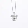 Joyería de Plata Beixi Plata de Ley S925 Dibujo Animado Mickey Mouse Diamante Brillante Collar Dinámico Collar de Moda y Lindo para Mujeres