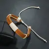 Nuevo Modelo Punk, Venta Directa del Fabricante, Pulsera Tejida Retro de Piel de Vaca, Joyería Simple de Cuero Genuino para Hombres y Mujeres, Suministro Transfronterizo