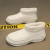 Pantuflas de Algodón para Hombre Invierno Pareja Estilo Dungaree Habitación de Casa Interior Talón de Terciopelo Cálido Impermeable Zapatos de Algodón Pantuflas de Lana
