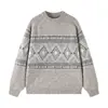 Suéter de Mezcla de Lana Tejido con Color Fair Isle, Nuevo Otoño/Invierno 2026, para Hombre, Holgado, Cálido, Tejido