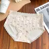 Bragas de Mujer Estilo Sal Marina Floral Simples y Lindas, Alta Elasticidad, Entrepierna Extendida, Cintura Alta, Cómodos Briefs Talla Grande 140kg