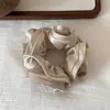 Diseño Original Sentido Doble Capa Volante Intestino Grueso Goma para el Cabello para Mujeres Retro Francés Satén Cuerda Pequeña para el Cabello Accesorios para el Cabello Flor para el Cabello