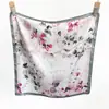 Novo Lenço Quadrado Pequeno de Seda Imitação Floral Pintura a Tinta Chinesa Macio Confortável Moderno Lenço de Seda Gravata de Pescoço Decorativa Lenço de Pescoço Pequeno