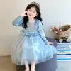 Vestido de Princesa Elsa Floco de Neve Outono 2026 para Meninas Estilo Coreano Formal Escolar Roupas Infantis Tendência