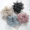 Tecido de gaze estilo coreano com estampa de coração e leopardo para scrunchies e elásticos de cabelo feitos à mão para DIY