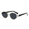 Moda Europea y Americana Nuevas Gafas de Sol de Metal con Montura Ovalada para Hombre Transfronterizas Retro Gafas para Mujer con Sensación de Alta Gama Tendencia