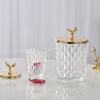 Lujo Accesible Escandinavo Cabeza de Ciervo de Metal Caja Decorativa de Almacenamiento de Cristal Decoración Suave para Sala de Estar Azucarero