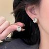 Pendientes de Judía Francesa de Alta Gama para Mujer, Pendientes de Diseño Sencillo de Nicho Ins, Pendientes Versátiles Exquisitos de Estilo Frío