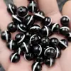 Cuentas dzi lineales de ágata blanco y negro, cuentas redondas de ágata, cuentas sueltas para pulseras, collares y accesorios de joyería DIY, venta al por mayor de cuentas de ágata