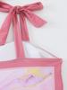 Bikini de tres piezas con abertura sexy para niña hawaiana, blusa de alto nivel, traje de baño para figura de playa