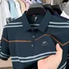 Camiseta de Verano de Manga Corta para Papá, Camisa Polo de Algodón Mercerizado para Hombre de Mediana Edad, Top Casual de Media Manga para Personas de Mediana Edad y Mayores