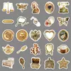 50 Adesivos Retro Estilo Dourado Ins, Criativos Pintados Deslumbrante Palácio Graffiti Decoração Xícara de Chá Papelaria Adesivos Guka