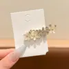 Exquisito y de alta gama clip para el pelo con pedrería estilo coreano para mujer, nuevo modelo 2026, pinza de pico de pato para la frente, pasador recto para flequillo lateral