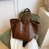 Bolso de Hombro Casual Retro de Comercio Exterior de Gran Capacidad para Mujer 2025 Otoño de Moda Versátil Piel Suave Bolso de Axila