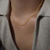 Collar de acero y titanio hecho a mano con diseño de perlas de agua dulce de jade natural multicolor, estilo casual, combinable con todo, para vacaciones.