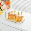 Plato de Frutas, Sala de Estar, Plato para Snacks Casero con Cuchara, Lujo Accesible, Mesa de Centro Rayada de Alta Gama, Refresco, Compartimento para Dulces, Plato para Frutos Secos