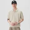 Camisa Polo Retro de Cor Sólida com Manga Curta Masculina Verão 2026 Novo Estilo Temperamento Versátil Gola Lapela Malha Camiseta Top