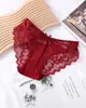 Nuevo Estilo Sexy de Encaje con Lazo y Malla Transparente, Bragas de Cintura Baja con Entrepierna de Doble Capa Fabricante 1039