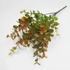 Producto Nuevo Transfronterizo 5 Cabezas Malla 25 Hojas de Eucalipto Simuladas Accesorios de Fotografía Plantas Verdes Simuladas Flores Secas Plástico Ramo de Flores Artificiales