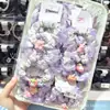 Scrunchie de Coelha Morango Desenho Animado Urso Renda Roxa Conjunto de Duas Peças Laço de Cabelo