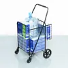 Carrito de cesta de verduras de hierro carrito de compras doméstico carrito de supermercado carrito de compras móvil plegable carrito doméstico para ancianos