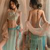 Lencería Sexy, Falda de Gasa Antigua, Banda para el Vientre de Palacio, Traje Sexy Estilo Cos Dinastía Han Tentación Pecho Pequeño Coqueteo para Mujeres