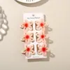 Pinza de garra de flor de plumeria hueca de 4 cm transfronteriza, pinza de tiburón de flor degradada, set de 6 piezas para peinado semi-recogido de vacaciones de verano en la playa