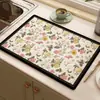 Mantel individual estilo americano, Mantel aislante del calor y absorbente de agua para encimera, Tapete escurridor de tierra de diatomeas para cocina, lavable, no requiere lavado, Posavasos, Protector de encimera