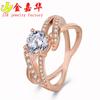 Anillo de diamantes chapado en oro rosa nuevo más vendido de Wish transfronterizo para mujer europeo y americano micro incrustado circón anillo de diamantes completo al por mayor