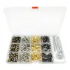 Transfronterizo 72 juegos de cuatro colores 15 mm de hierro a presión 831 botones, broches de metal, juego de herramientas de 4 piezas