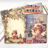 Cuaderno de Páginas a Color B5 Navidad Sakura Brillante Dibujos Animados Anime Cuaderno de Cuero Tapa Dura de Alto Valor Diario de Cuero