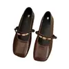 Zapatos planos para mujer estilo francés, nuevos de moda otoño 2026, zapatos Mary Jane elegantes y versátiles de punta cuadrada plana