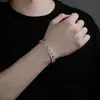 Espina Europea y Americana 10mm Completa de Diamante Cadena Cubana Hip Hop Unisex Pulsera de Personalidad de Nicho Accesorios al por Mayor