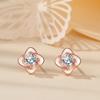 Pendientes de plata de ley 925 para mujer, sencillos y pequeños, con un toque de viento fragante, de alta calidad, famosos en Internet coreano, al por mayor.