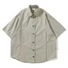 Chaqueta de verano estilo japonés, camisa de trabajo casual de corte holgado, camisa fina vintage de manga corta para hombre, marca versátil de moda