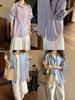 Camisa de Proteção Solar para Mulheres, Novo Design Estilo Coreano Verão 2026, Solta e Versátil, Camisa Fina de Tencel com Fenda nas Costas