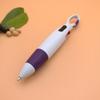 Caneta Multicolorida com Corpo de Plástico, Clipe Mosquetão, Caneta Esferográfica de Quatro Cores, Caneta Gordinha Portátil, Caneta de Bolso, Caneta 4 Cores, Caneta Esferográfica Retrátil