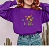 Sudadera de Cuello Redondo para Mujer con Estampado de Girasol y Mariposa, Producto al por Mayor de Comercio Exterior Transfronterizo Amazon Wish
