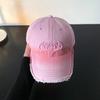 Boné de Beisebol Retro Rasgado Estilo Americano Masculino e Feminino Primavera e Verão Hip-hop Bordado com Letras Chapéu de Aba Larga Casual Moderno