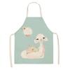 Alpaca de dibujos animados algodón lino delantal sin mangas antiadherente Cocina hogar cocina cintura colgar cuello babero para niños venta al por mayor